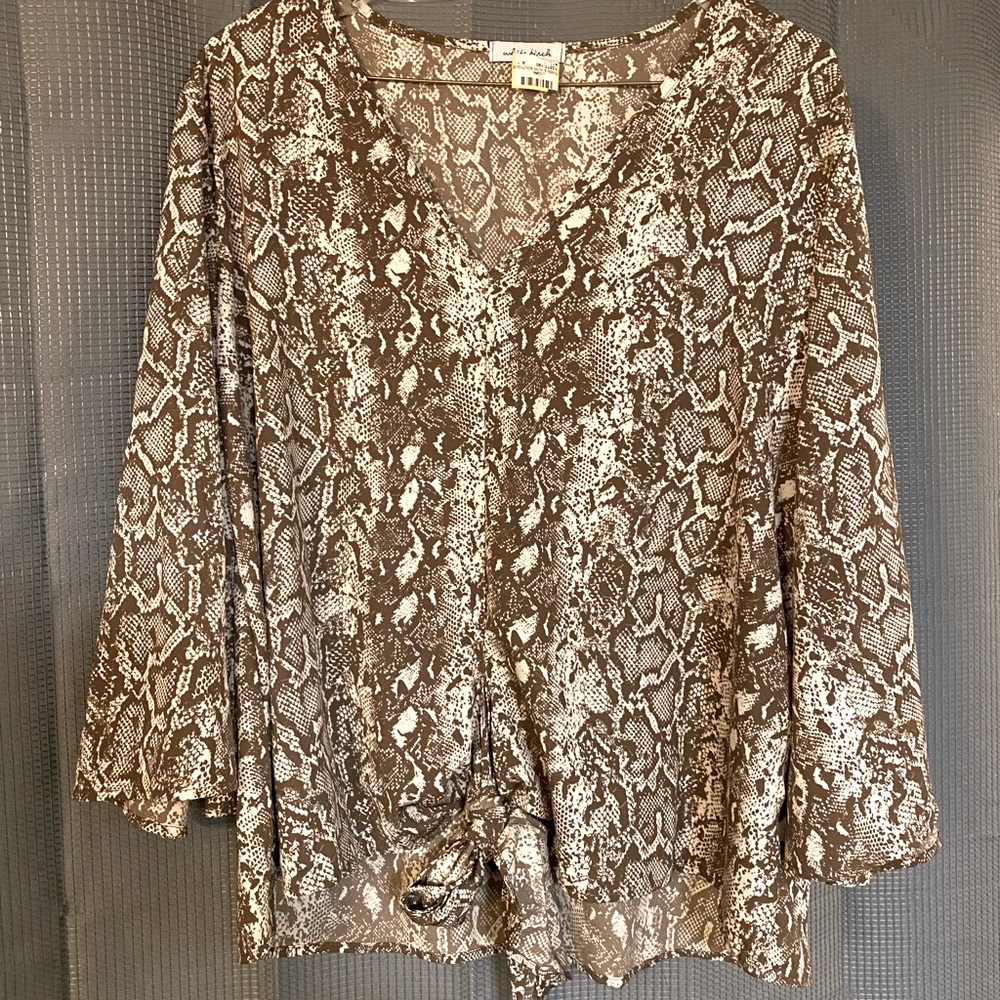 Tan Snakeskin Blouse.